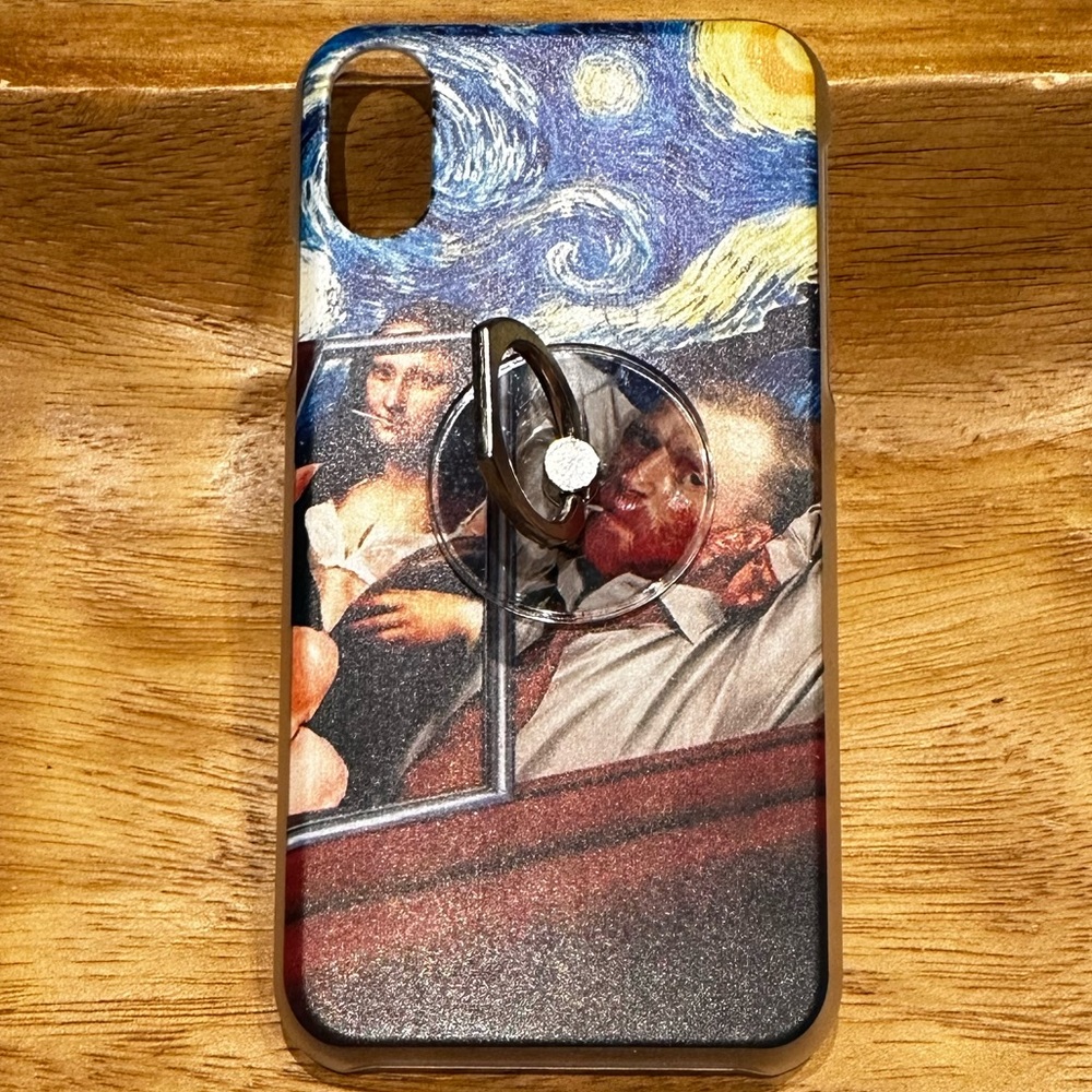 iPhone XR Case Finger Ring Van Gogh Starry Night Mona Lisa Funny Art Graphic GUC